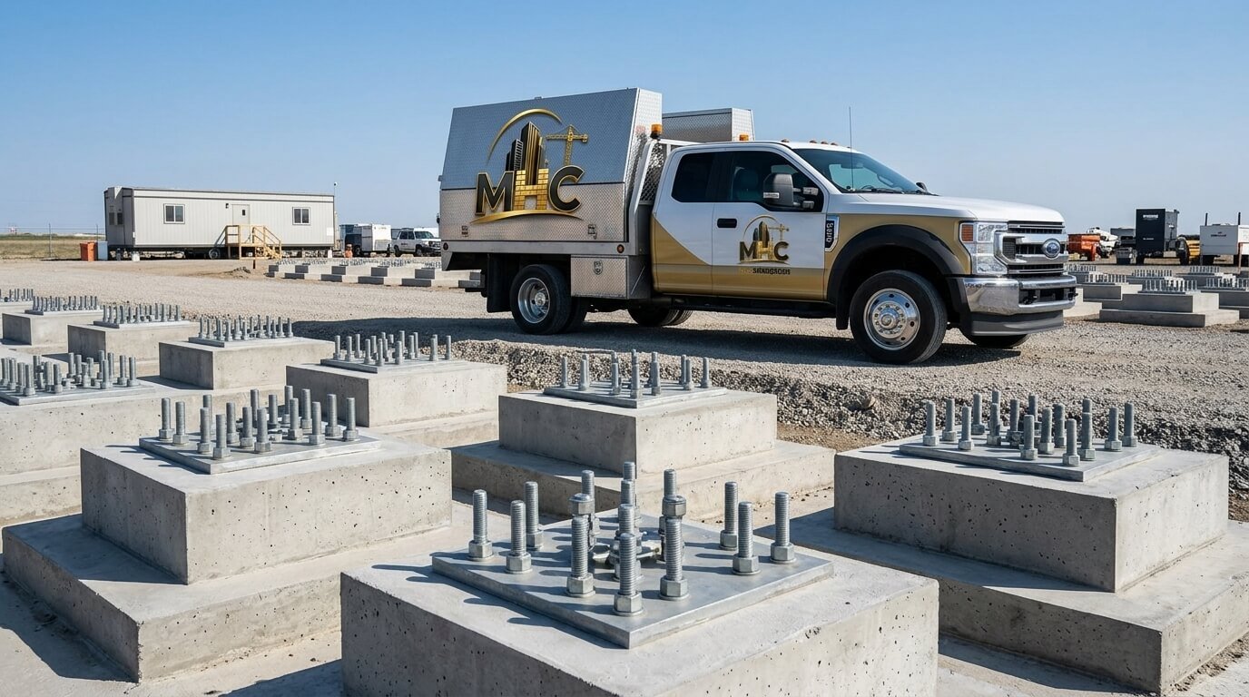 Concrete foundations and pedestals