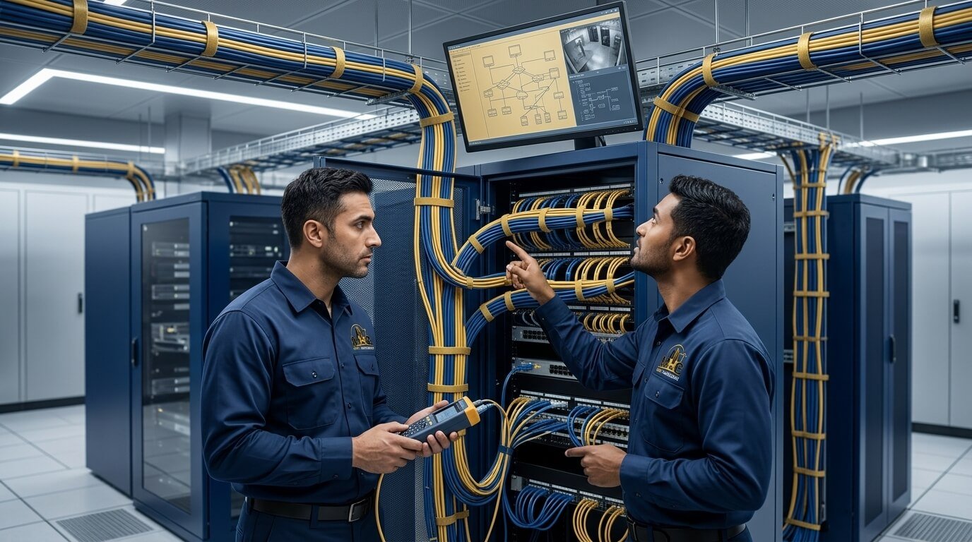 Low current network server rack