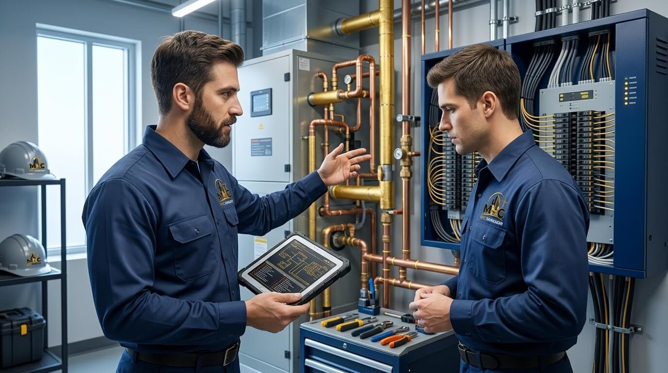 Exposed ceiling with HVAC systems